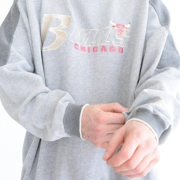 Vintage 80's Starter NBA Chicago Bulls Grey Crew Neck Sweater XXL - Picture 2 of 13